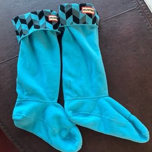 Hunter Original Tall Boot Sock Blue Striped Womens Size M, used Once.